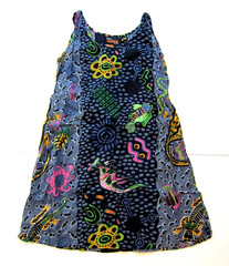 Vintage Indian Tropical Fashion Rayon Black Pink Green Grey Retro Tank Dress S-M
