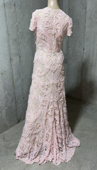 Naeem Khan Spring 2014 Runway Pink Tulle Bead Embroidered Long Dress Gown US 4