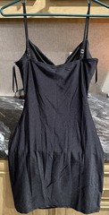 Windsor Black Satin Cowl Neck Spaghetti Strap Mini Bodycon Dress S