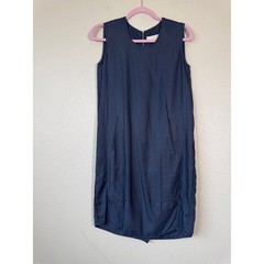 Kuho Blue Grey Shift Mini Dress Womens M Casual Minimalist Capsule Basic Summer