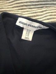 Amazon Essentials Women&rsquo;s Navy Solid Wrap Dress V-Neck Cap Sleeve Stretch 2XL