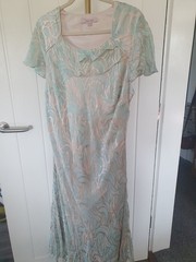 Authentic Vintage Jacques Vert Silk Blend Devoré Midi Dress | Size UK 18 |…