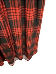 Women’s Derek Heart Maternity Dress- Plaid Red With 3/4 Roll Tab Sleeves-Large