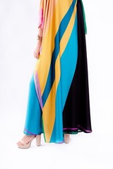 Multi Printed Kaftan, Soft Satin Silk Caftan, Party Wear, Long Kaftan J5850