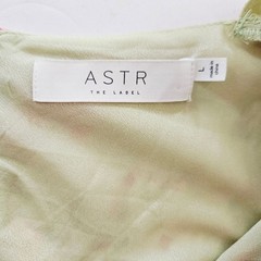 ASTR Tie Back Flutter Sleeve Open Back Cut Out Midi Dress in Lime Pink Floral L