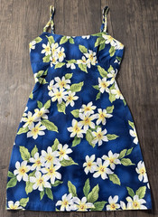 Y2K Vintage Island Girl Jade Fashions Hawaiian Floral Mini Sleeveless Dress XS