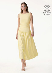 OGL SkinKiss Cooling Boatneck Ruched Midi Bra Dress