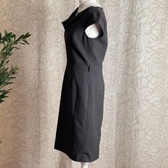 Calvin Klein Cap Sleeve Cowl Neck Sheath Dress Gray Workwear Size 6 (No Belt)