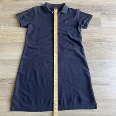 Vintage 90s Ralph Lauren Sport Womens Size L Cotton Polo Shirt Dress Navy Preppy