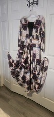Beautiful Designer Monogram Silk Long Dress. Size M
