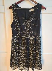 Altar&rsquo;d State Black Embroidered Dress Womens L Mesh Lace Cocktail Wedding Guest