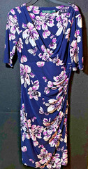 Lauren Ralph Lauren Purple/Navy Short Sleeve Size 6 Dress