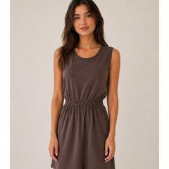 Matilda Jane Mauve Floral Trim Elastic Waist Sleeveless Mini Dress Small Boho