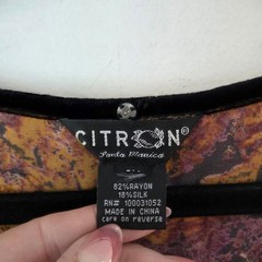 Citron Santa Monica Silk Blend Black Velvet Dress Floral Print Women&rsquo;s XL