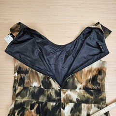AGB Dress Women 12P Brown Abstract Cap Sleeve Sheath Workwear NEW 5298W74