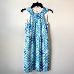 Shoshanna Sleeveless Mini Dress Blue Pattern 2