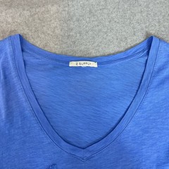 Z Supply Sz Small The Pocket Tee Mini Dress Blue V-Neck Slub Knit Cotton Casual