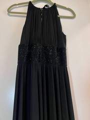 JS Boutique Black Halter Maxi Gown Sequin Empire Waist Keyhole Evening Dress 4