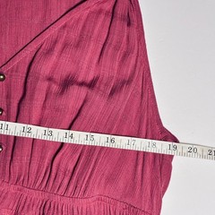 Rewind Women Plus XXL High Low Skater Dress Dusty Rose Textured Smocked New