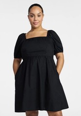 Women&rsquo;s Black Tie Back Mini Dress Puff Sleeves, size XL wedding Formal Bow Prepp