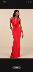 Eye Catching Red Cowl Neck Halter Halter Maxi Dress