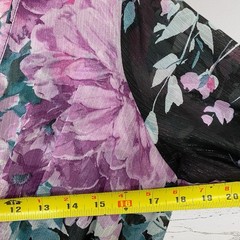 Alexa B Nites Womens Sheer Floral Faux Wrap Dress Size 6 Fairy Whimsy Resort