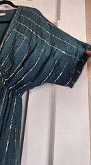 EN CREME Sabrina Lurex Kimono maxi dress metallic stripe woman&rsquo;s M