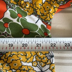 Blue Platypus Floral Dress 1X Retro Mod Orange Green Cotton Spandex USA 70s Vibe