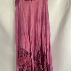 Boho Indie Festival Tank Sun Dress Small Asymmetric Hem Tie Lace Up Front Dye