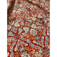 Max Studio London Dress Womens S Red Paisley Boho Tiered Maxi Long Sleeve