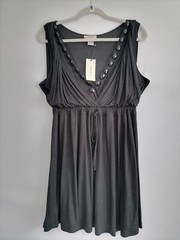 Vertigo Paris Women&rsquo;s Dress Sleeveless Midi A-line V-neck Black Size XL New