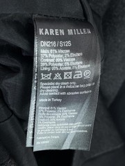Karen Millen Black Grey Colourblock Knee Length Bodycon Dress Full Zip UK 12