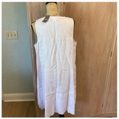 NWT J.Jill Sleeveless Linen Dress capsule luxury V Neck Shift Tank Pale Orchid L