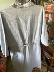 Speed Limit Blue Solid Denim Shirt Dress Button Front Collared 3/4 Pockets M
