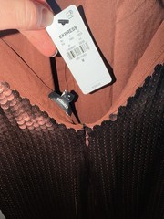 Express Sequin Halter Neck Open Back Midi Sheath Dress NWT Medium Bronze Brown