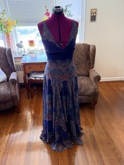 Michal Negrin Elegant Full length Floral dress Size Medium + Bag
