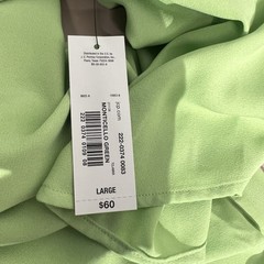 NWT Worthington Size Large Light Green Above Knee Dress Short Sleeve V-neck $60