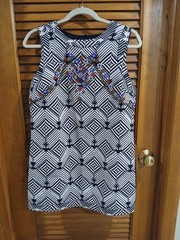 Free People Mini Shift Dress New Romantics Beaded Geometric Tunic Sz S