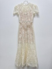 Self-Portrait Off-white lace fishtail dress Round-neck short-sleeved Dresses