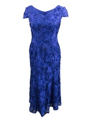 Alex Evenings Women&rsquo;s Petite Lace Embroidered Gown (16P, Royal)