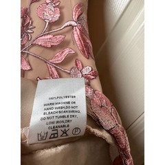 Twosisters The Label Pink Garden Floral Embroidered Mini Dress US 2 XS New