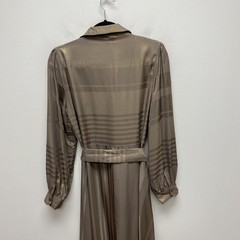 Current Air Monday Metallic Midi Button Shirt Dress Women Brown Gold Belted M