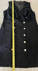 City Chic Button Up Double-Breasted Lace Blazer Dress Sz M 18 Black Sleeveless