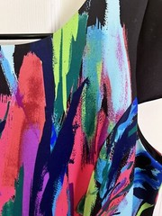 NWT MAIA Size 10 Abstract V Back Knee Length Splatter Print Sheath Dress