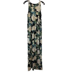 J Jill Maxi Dress Women’s M Tall Floral Sleeveless Split Sides Stretchy Boho EUC
