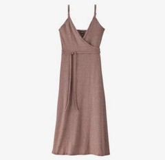 New Patagonia Wear With All Dress Wrap Evening Mauve Sz L Hemp Blend Longplains