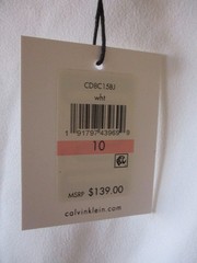 NWT Calvin Klein Dress 10 Hi Low Trumpet WHITE Sleeveless Stretch Crepe mermaid