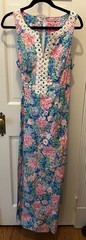 New Lilly Pulitzer Dress Womens 12 Guliana Maxi Shift Spring In Your Step Floral