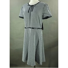 Karl Lagerfeld Paris Retro Houndstooth Dress Womens 10 Coquette Chic A-Line NWT