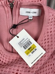 John + Jenn Medium Pink Preppy Pretty Career Stretch Short Sleeve Dress New